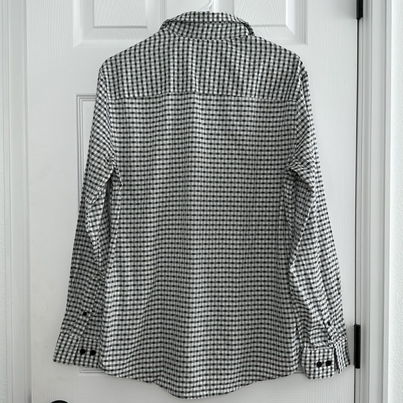 Alfani Dress Shirt Men’s Small black white Checkered buttons long-sleeve slim - Picture 6 of 8